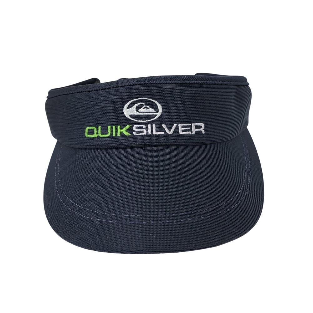 Quiksilver Vintage Visor Hat Terry Cloth Hook Loop Navy Surf USA Made